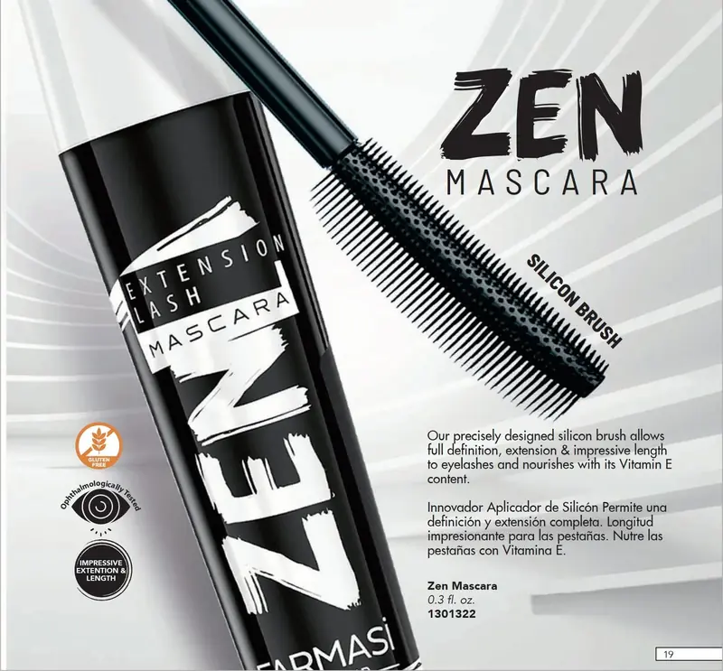 Zen Mascara Extension Lash - Máscara de pestañas profesional con vitamina E